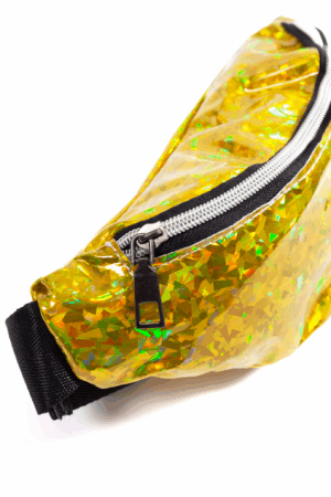Heuptasje holografisch geel glitter heuptas 3