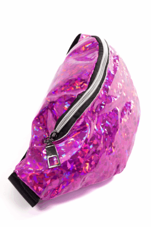 Heuptasje holografisch roze glitter heuptas 2