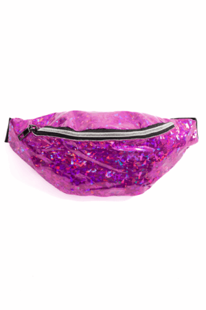 Heuptasje holografisch roze glitter heuptas