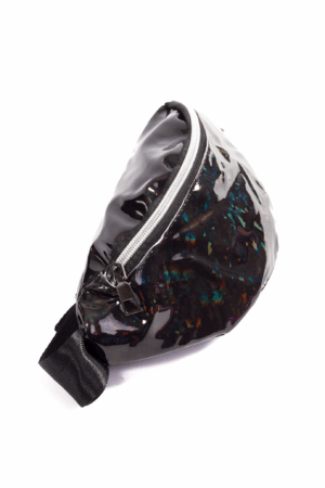 Heuptasje holografisch zwart glitter heuptas 1