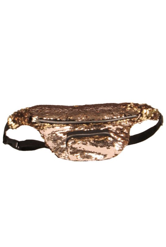Heuptasje omkeerbare pailletten rosé goud sequin