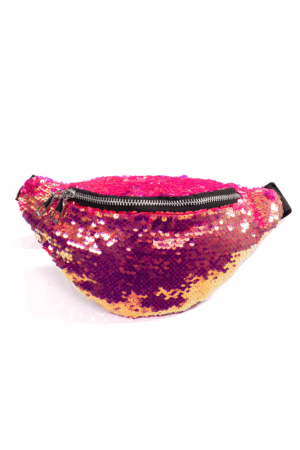 Heuptasje omkeerbare pailletten roze goud sequin