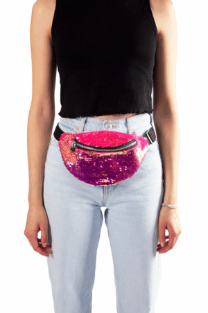 Heuptasje omkeerbare pailletten roze goud sequin 4
