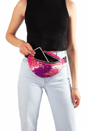 Heuptasje omkeerbare pailletten roze goud sequin 5