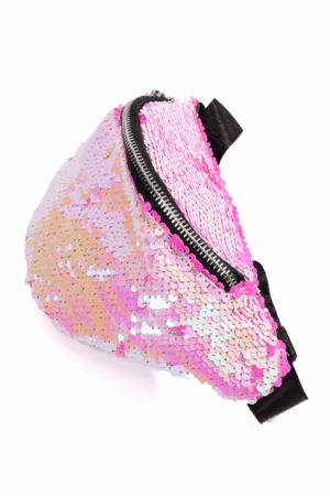 Heuptasje omkeerbare pailletten roze wit parelmoer sequin 2
