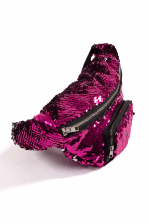 Heuptasje omkeerbare pailletten roze zilver sequin 1