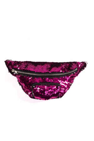 Heuptasje omkeerbare pailletten roze zilver sequin