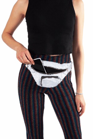 Heuptasje omkeerbare pailletten wit zilver sequin 5