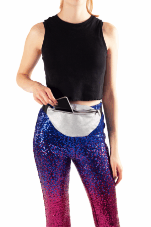 Heuptasje zilver glitter fanny pack heuptas 5