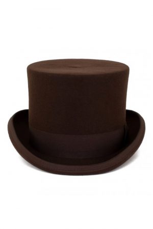 Hoge hoed donkerbruin steampunk tophat