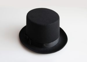 Hoge hoed zwart tophat one size