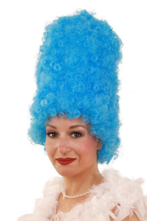 Hoge pruik Marge Simpson blauw hofdame markiezin barok suikerspin Marie Anoinette
