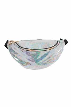 Holografische Heuptas Zilver Glitter Patroon Regenboog