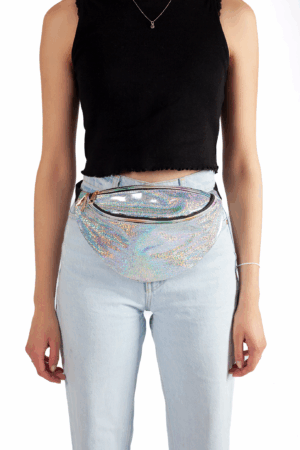 Holografische Heuptas Zilver Glitter Patroon Regenboog 4