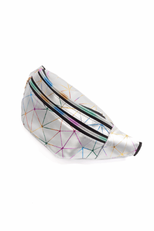 Holografische Heuptas Zilver Regenboog Lijnpatroon 1