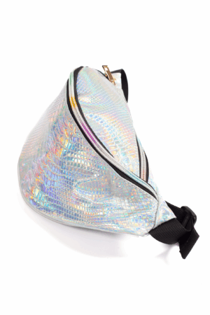 Holografische Heuptas Zilver Slang Patroon Regenboog 1
