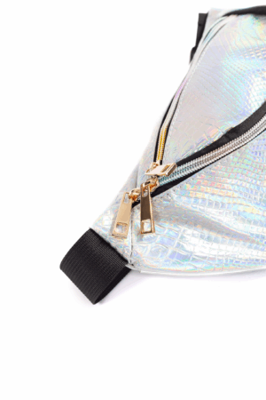 Holografische Heuptas Zilver Slang Patroon Regenboog 2