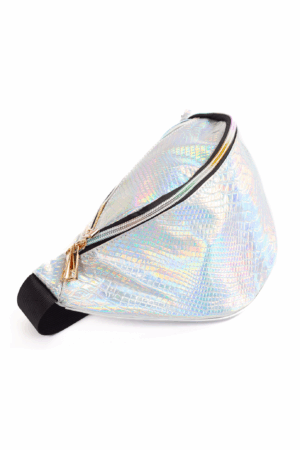 Holografische Heuptas Zilver Slang Patroon Regenboog 3