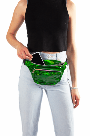 Holografische heuptas fanny pack groen 6