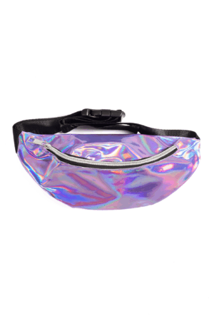 Holografische heuptas fanny pack paars