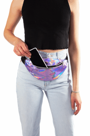 Holografische heuptas fanny pack paars 5