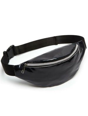 Holografische heuptas fanny pack zwart