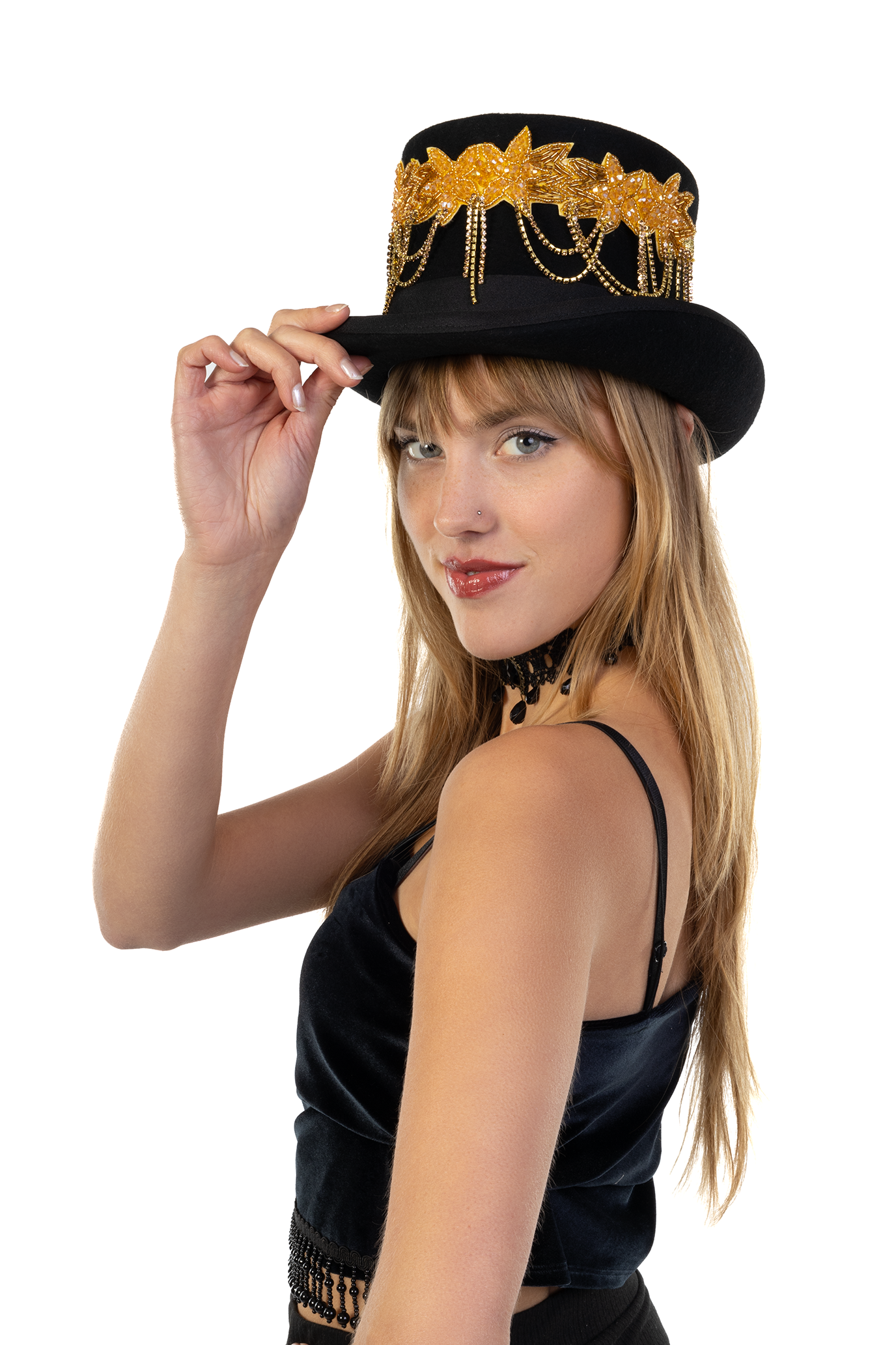 Hoofdband Strass Breed Goud Charleston Flapper Steampunk 5