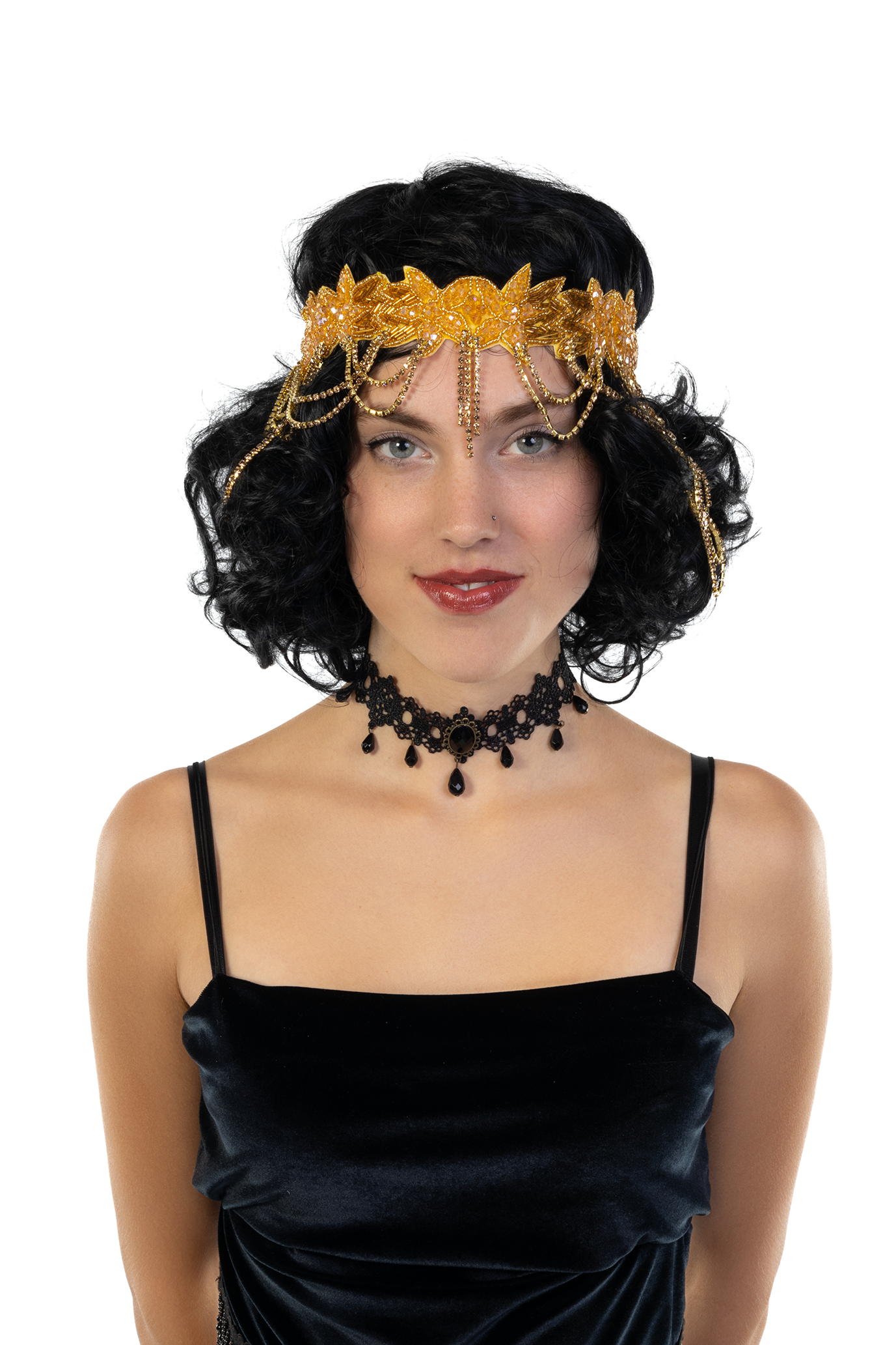 Hoofdband Strass Breed Goud Charleston Flapper Steampunk