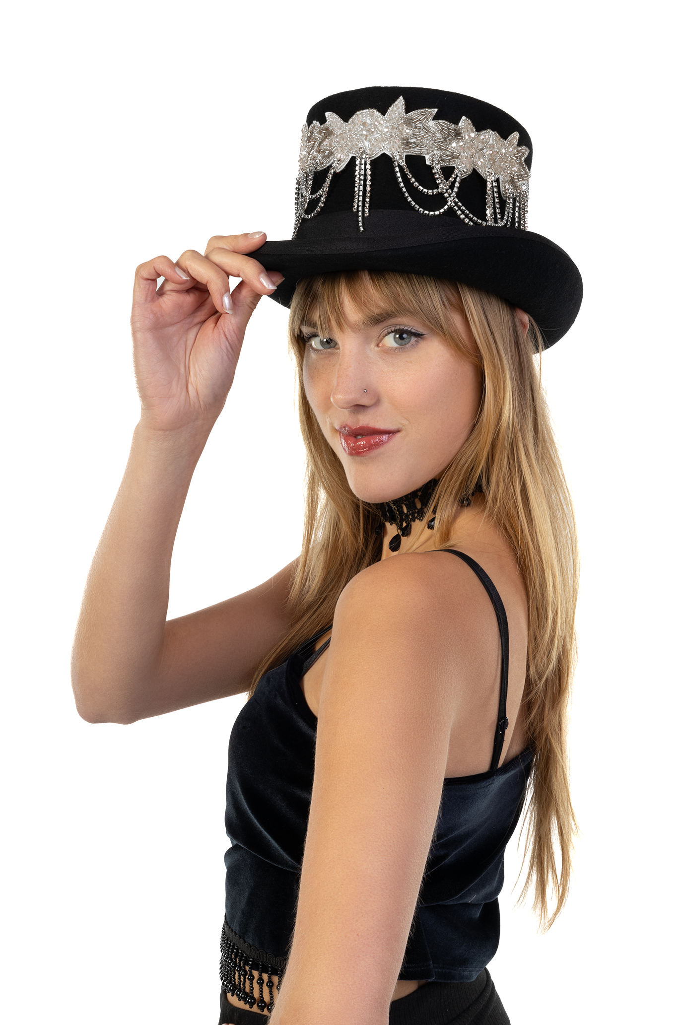 Hoofdband Strass Breed Zilver Charleston Flapper Steampunk 5