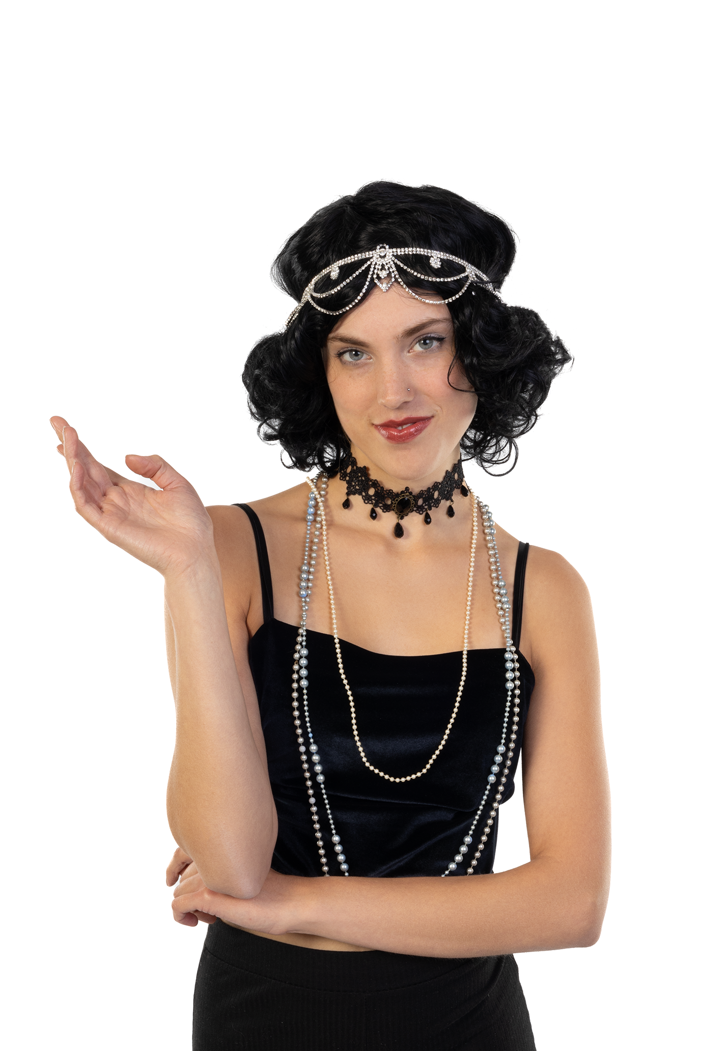 Hoofdband Strass Small Zilver Charleston Flapper Steampunk 1