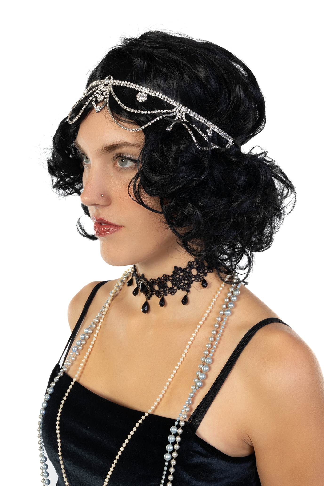 Hoofdband Strass Small Zilver Charleston Flapper Steampunk 3