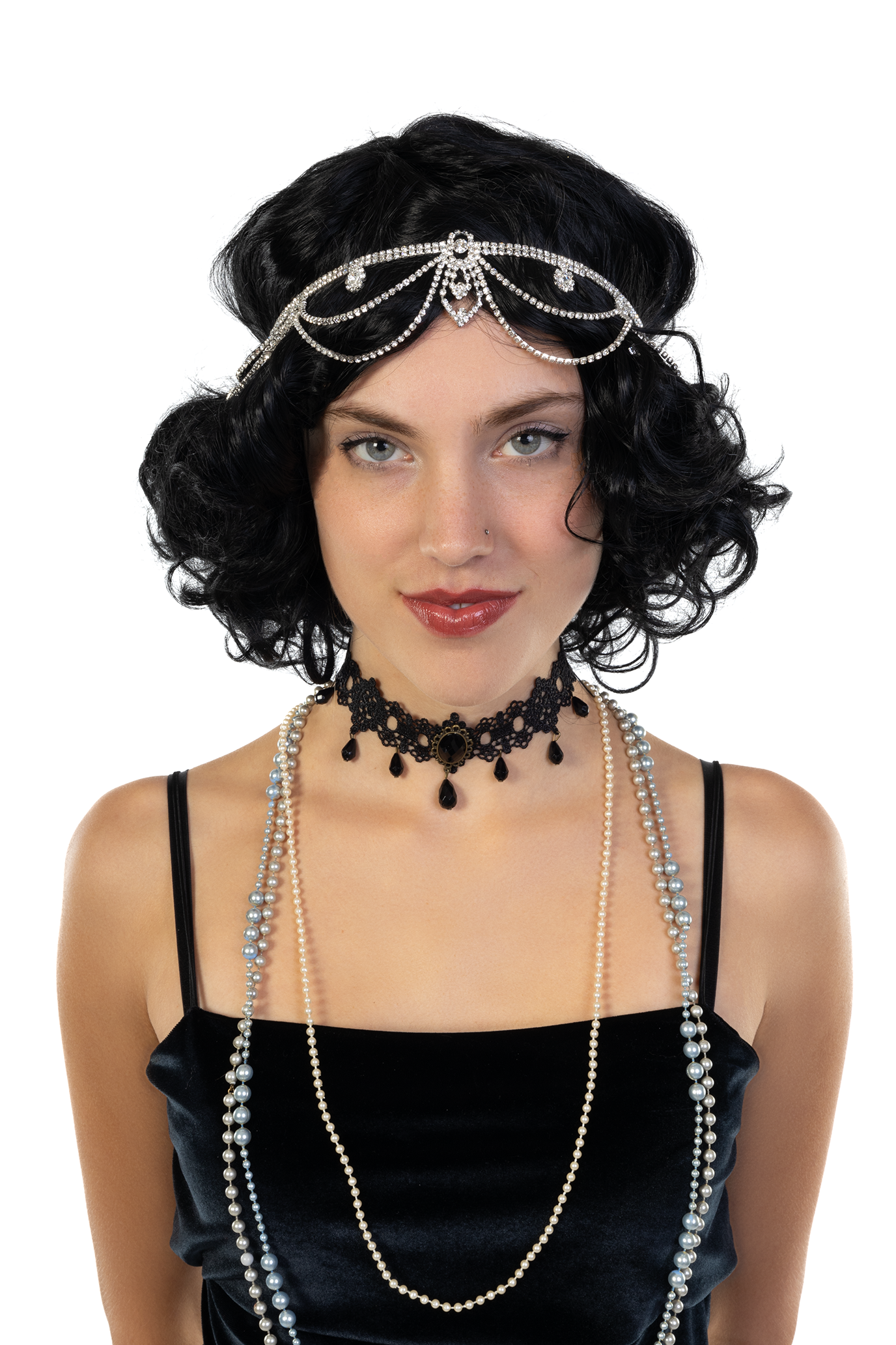 Hoofdband Strass Small Zilver Charleston Flapper Steampunk