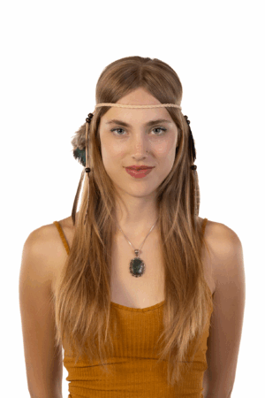 Hoofdband Veren Bruin Beige Ibiza Hippie Indiaan 3