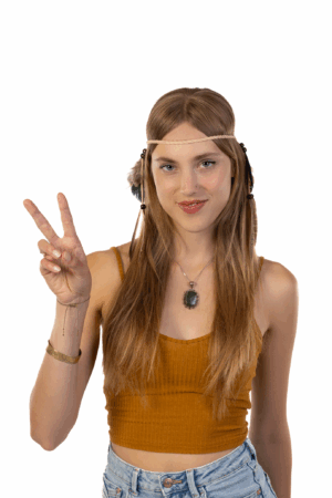 Hoofdband Veren Bruin Beige Ibiza Hippie Indiaan 4