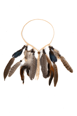 Hoofdband Veren Bruin Beige Ibiza Hippie Indiaan 6