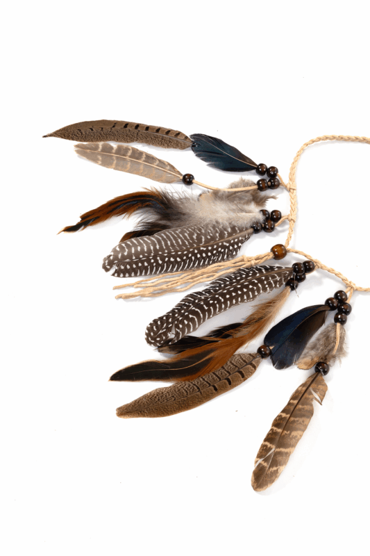 Hoofdband Veren Bruin Beige Ibiza Hippie Indiaan 7