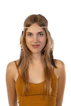 Hoofdband Veren Bruin Pauw Ibiza Hippie Indiaan 4