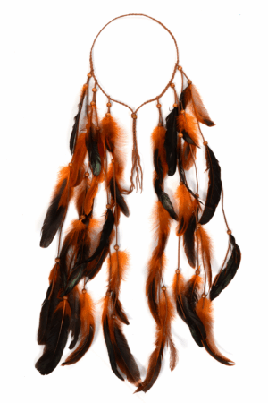 Hoofdband Veren Oranje Zwart Ibiza Hippie Indiaan 5