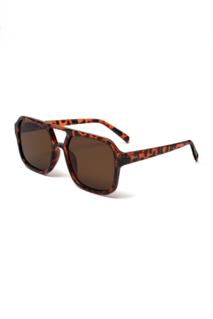 Influencer Zonnebril Pilotenbril Aviator Tortoise Bruin Hollywood