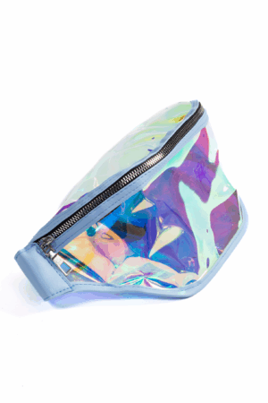 Iridescent heuptas holografisch transparant lichtblauw 2