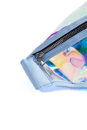 Iridescent heuptas holografisch transparant lichtblauw 3