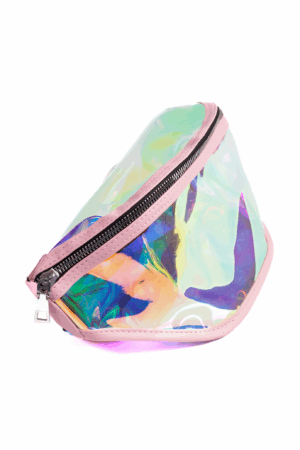 Iridescent heuptas holografisch transparant lichtroze 2
