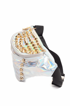 Iridescent heuptas holografisch zilver studs 1