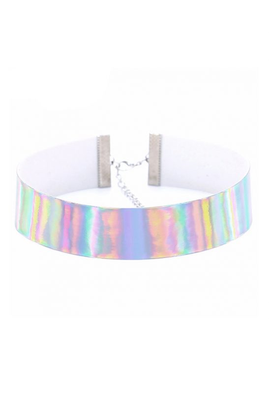 Iridescent holografische choker halsband