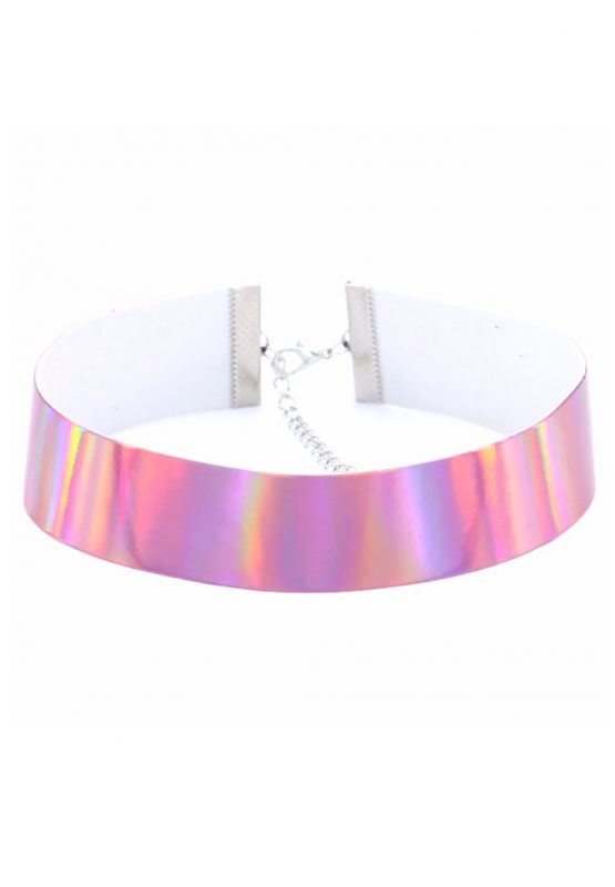 Iridescent roze choker halsband