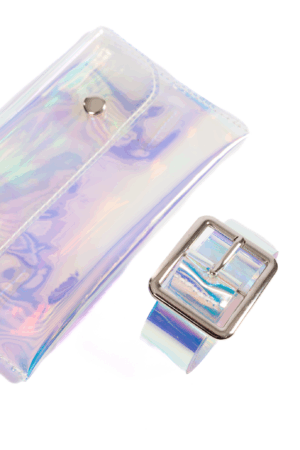 Iridescent transparant heuptasje fanny pack PVC holografisch 2 2