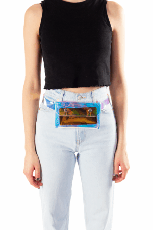 Iridescent transparant heuptasje fanny pack PVC holografisch 2 3