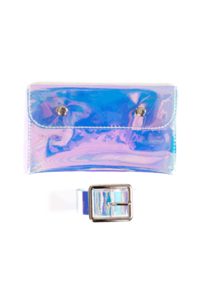 Iridescent transparant heuptasje fanny pack PVC holografisch 2