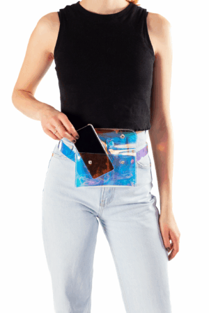 Iridescent transparant heuptasje fanny pack PVC holografisch 2 4