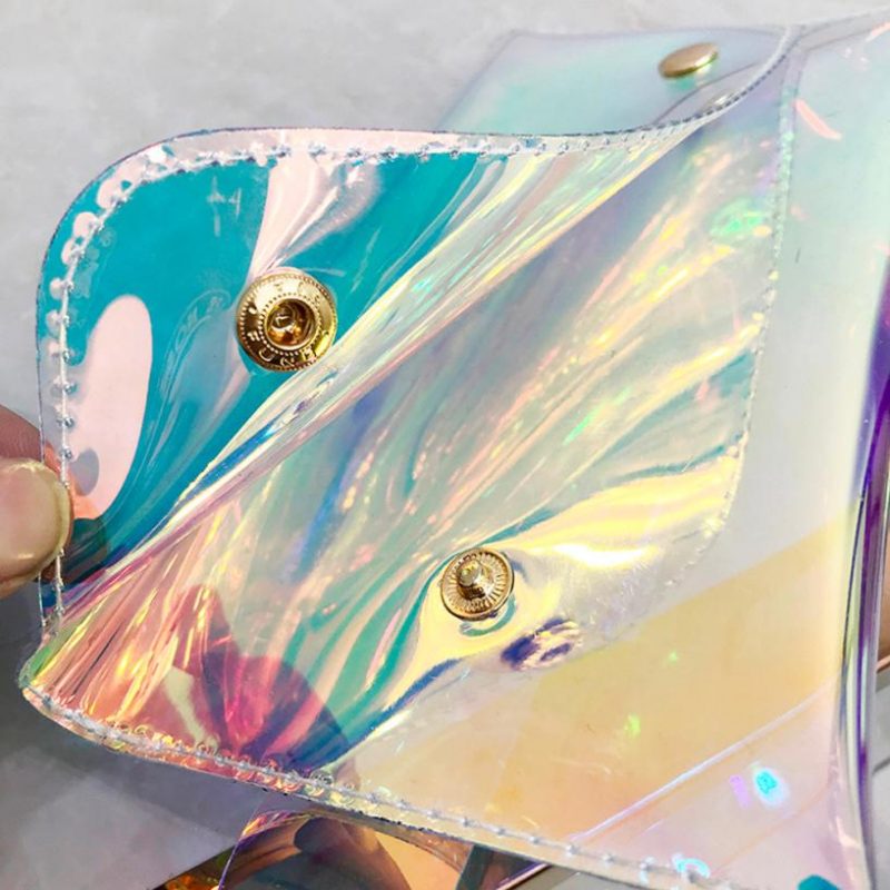 Iridescent transparant heuptasje fanny pack PVC holografisch 2